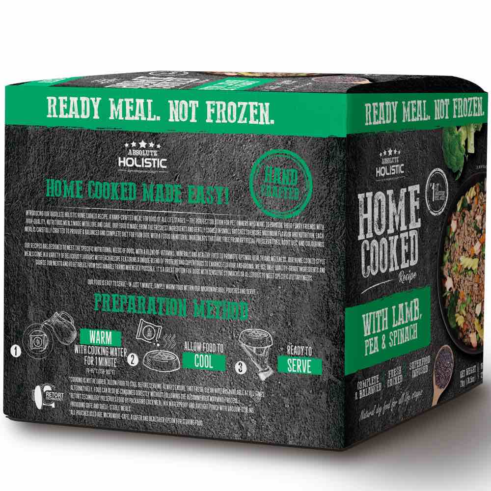 "UP TO 35% OFF: Absolute Holistic Home Cooked Recipe Lamb, Peas & Spinach Wet Dog Food"